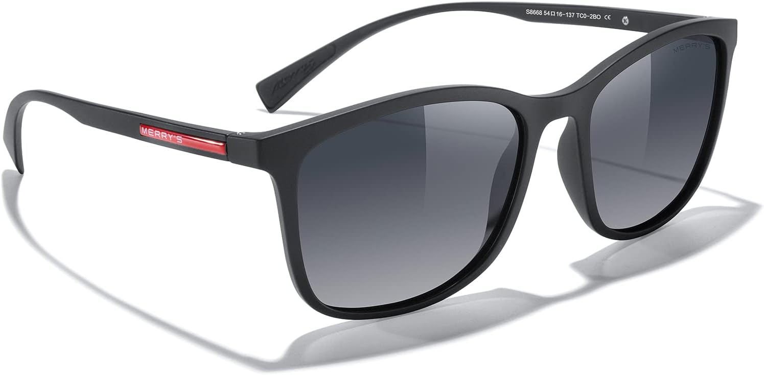 MERRY'S Square Polarized Sunglasses for Men Women Ultralight Shades Driving Fishing Golf UV400 S8668