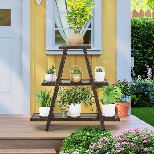 Outdoor Plant Stand for Patio 3 Tier Plant Stand Shelf