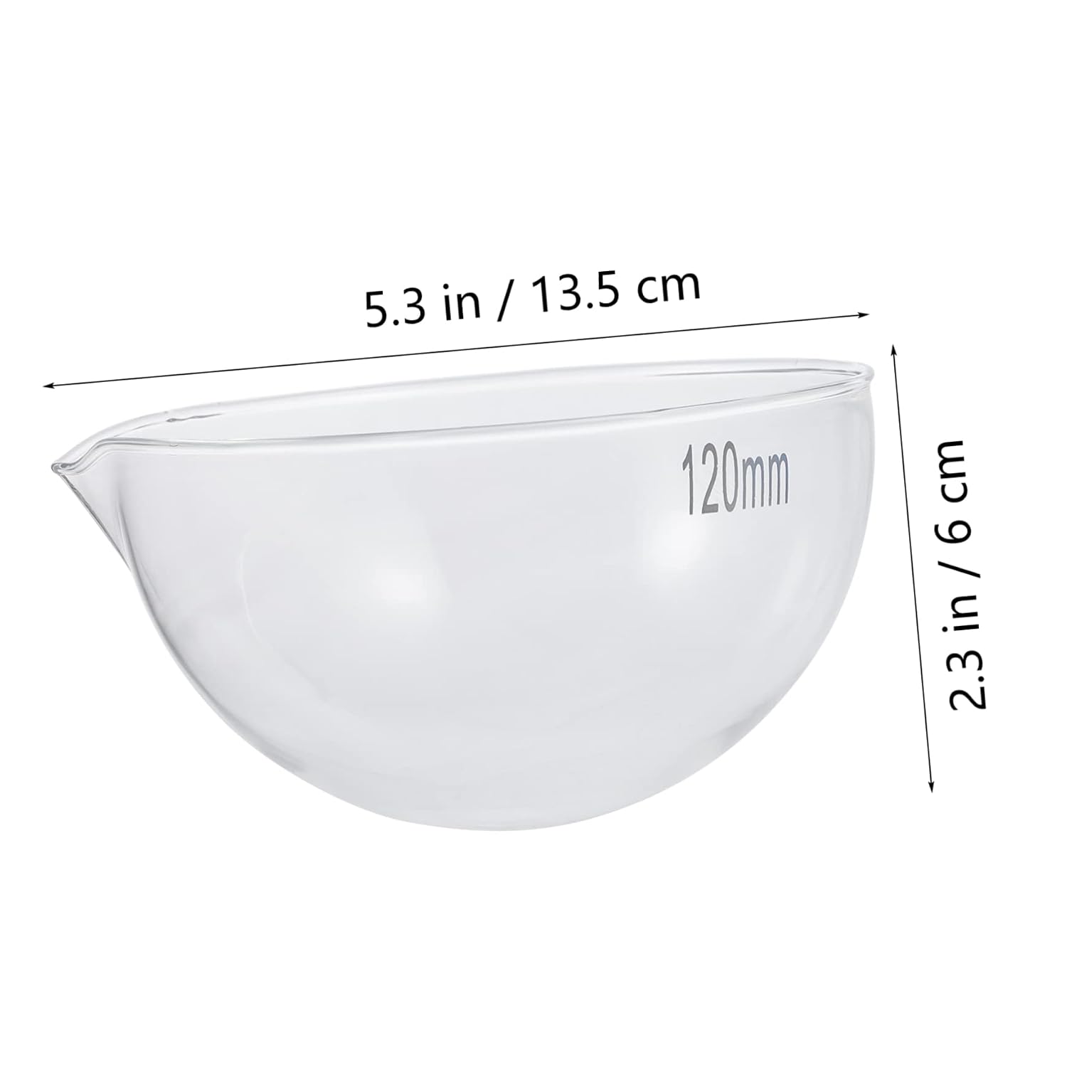 Glass Evaporating Dish with Spout Round Bottom Laboratory Container for Precise Solvent Evaporation for School and Home Use