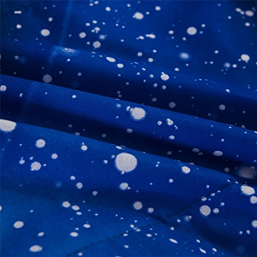 A Nice Night Blue 3 Pieces Comforter Set Galaxy Bedding Set Full Size With 2 Matching Pillows #TOP6