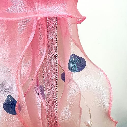Image of Jellyfish Lamp Led Lantern Decorations for Nursery Birthday Gift | Ocean Theme Decor | Pink Hanging Jelly Fish Light for Bedroom Little Mermaid Birthday Party Baby Shower