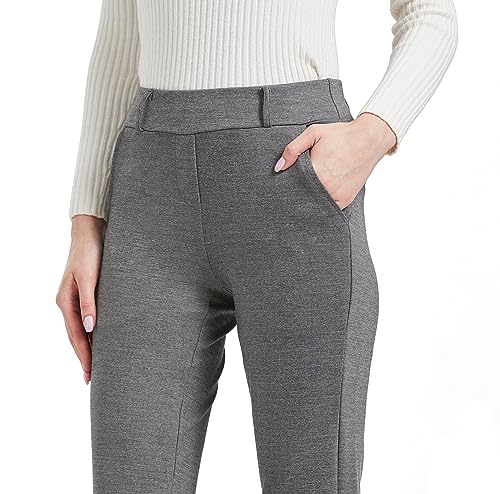 V VOCNI Women's Comfy Bootcut Curvy Fit Slimming Elastic Waistband Dress Pants2