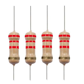 California JOS 2.2K Ohm Carbon Film Single Fixed Resistor 1/2 W 0.5 Watts 5% Tolerance 40 Pack
