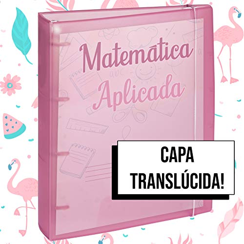 Fichário Universitário 4 Argolas A4 Acrimet (Cor Rose Clear)