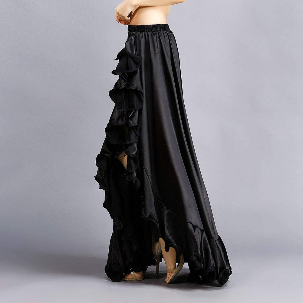 ROYAL SMEELA Belly Dance Costume for Women Belly Dancing Skirts Slit Ruffle Maxi Skirt Dance Dress Bellydance Dancer Outfit