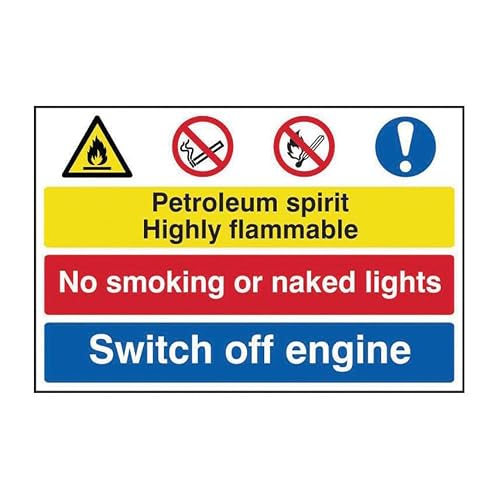 Tin sign vintage PETROLEUM SPIRIT/NO SMOKING/SW ITCH OFF ENGINE Plaque Poster for Bar Pub Beer Home Garage Man Cave Wall Decor 12x8 Inch
