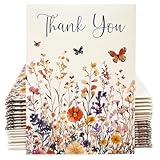 Thank You Wildflowers and Butterflies Seed Packets for Guests - Party Favors for Wedding, Bridal Shower, Baby Shower or Sprinkle, Birthday - Gender Neutral - Already Filled - Pack of 20