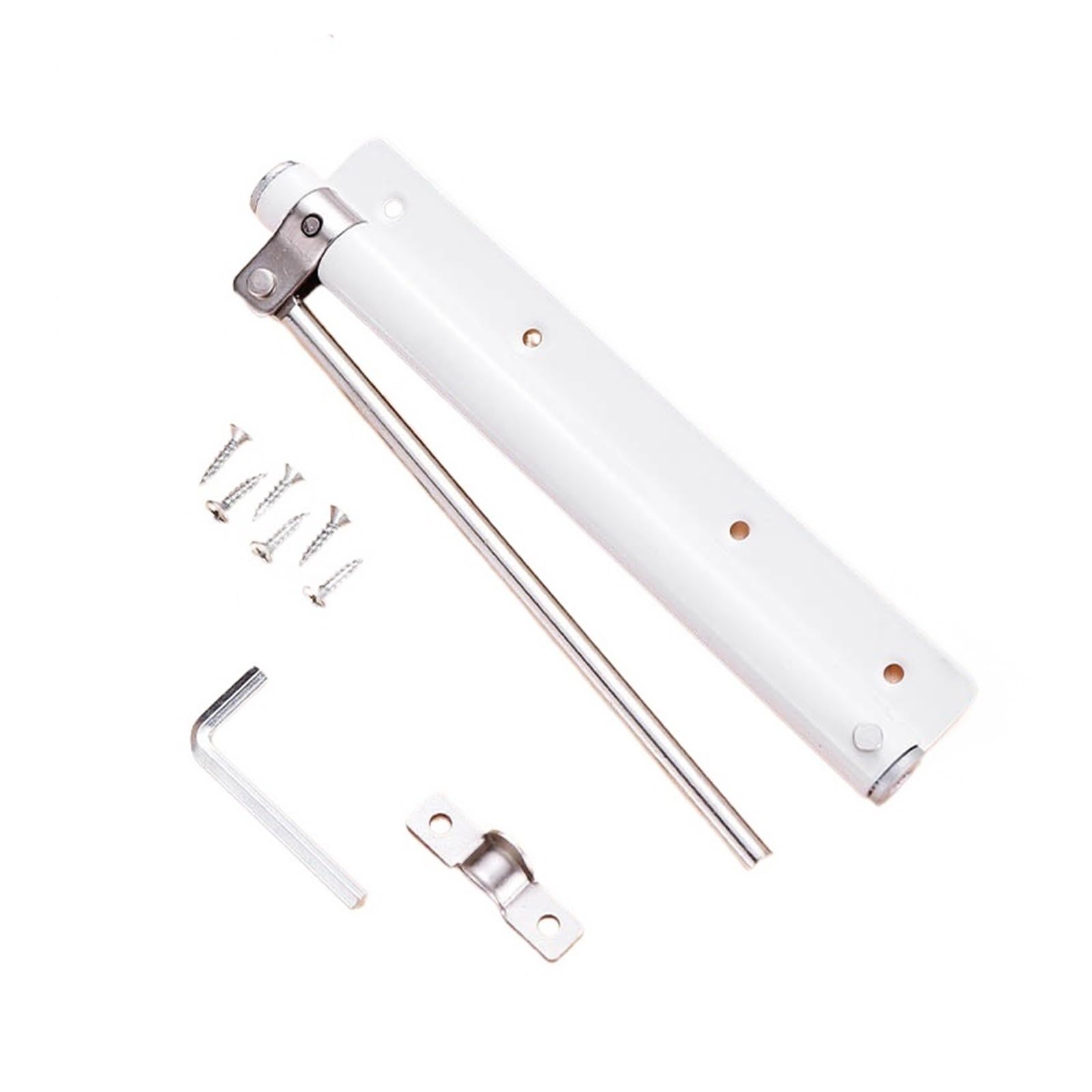 Door Closer,Automatic Door Closers, Aluminum Alloy Automatic Door Spring Closer Soft Close Fire-Proof Door Heavy Duty Door Hardware Adjustable Door Closer Door Opener(White)
