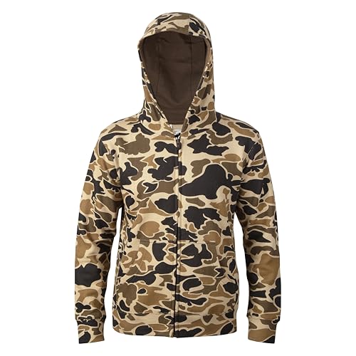 Mooselander Kid and Youth Zip Hoodie in Mossy Oak Country Print Camo Hoodie Comfortable and Warm Perfect for Outdoors (US Alpha Large Regular Original Camo)