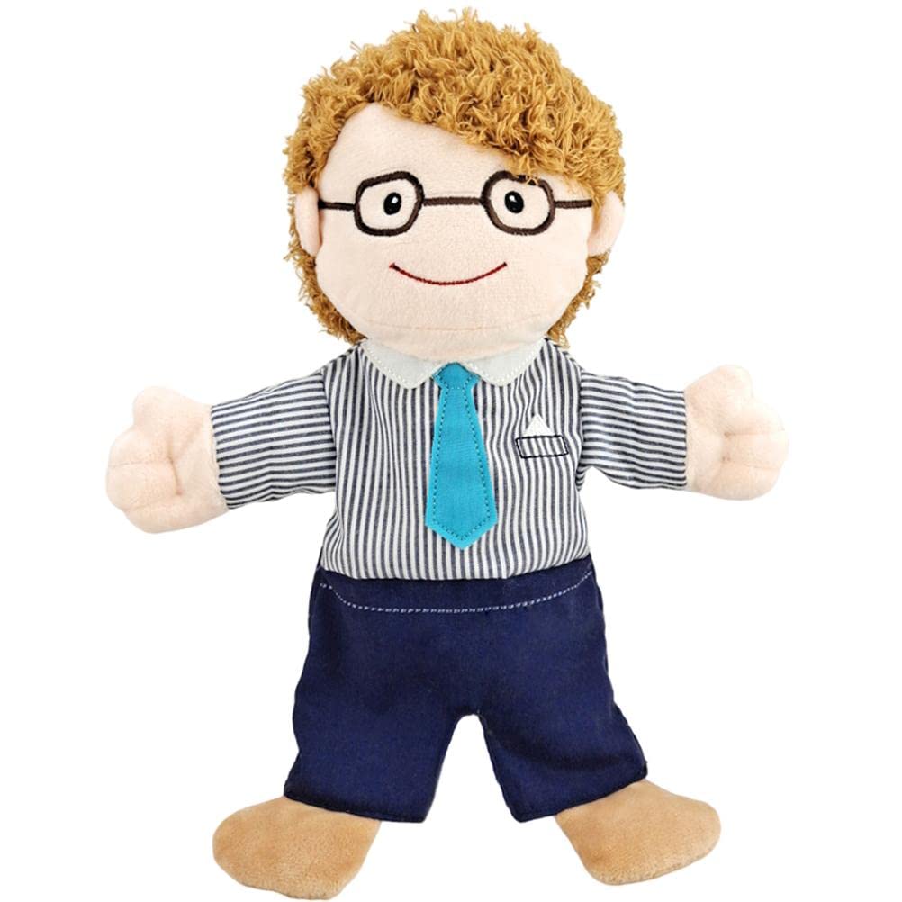 JTLB Ensemble de Marionnettes à Main en Peluche Douce de 11.8 Pouces, 6 Pièces, Marionnettes à Doigts pour Membres de la Famille, Conte éducatif Précoce pour (Grand-père + Grand-mère