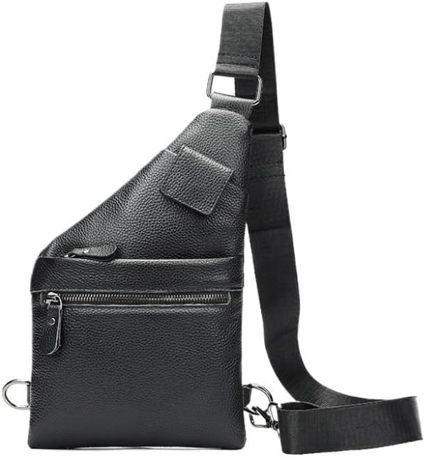 Men's Shoulder Bag Made of Single Layer Cowhide Multi Functional Strap
