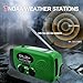 2000mAh Weather Emergency Radio, Portable Solar AM/FM/NOAA Hand Crank Radio, Cell Phone Charger with SOS, 1W LED Flashlight, Headphone Jack, Power for Emergency Preparedness (2000mAh Green)