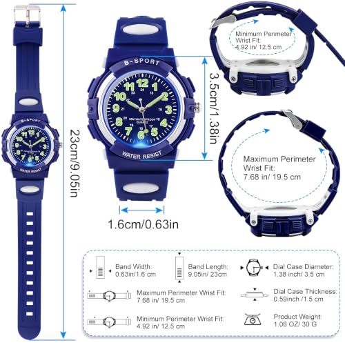 Image of CKV Kids Watch Analog Waterproof Time Teaching for Boys Girls | Acuurate Time Easy to Read with Soft TPU Band Thoughtful Present for Children age 5-15