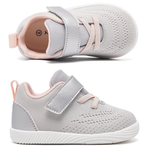 Image of MORENDL Toddler Sneakers Baby Boys & Girls Barefoot Shoes Lightweight Breathable Walking Running Tennis Athletic Sport Shoes