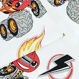 Blaze and the Monster Machines Pizamki Chłopięce | Zestawy Pizamek dla Chłopców o Dopasowanym Kroju | Pizamy dla Dzieci z Długim Rękawem z Motywem Monster Trucka | Biały 122