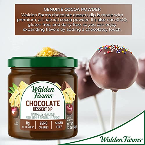 Walden Farms Chocolate Dipping 12 Oz Jar, Smooth & Creamy, Natural Cocoa Powder - Vegan, Paleo And Keto Friendly, 0G Net Carbs - Dessert Dip For Pretzels, Cookies, Fruits, Pastries, Chips And More #TOP7