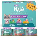 LOVE, NALA - FLAKED Fish Variety Pack - 24 Pack - Natural Adult Cat Wet Food - Grain Free, Non-GMO, Lean Protein, Omega 3, Added Minerals & Vitamins