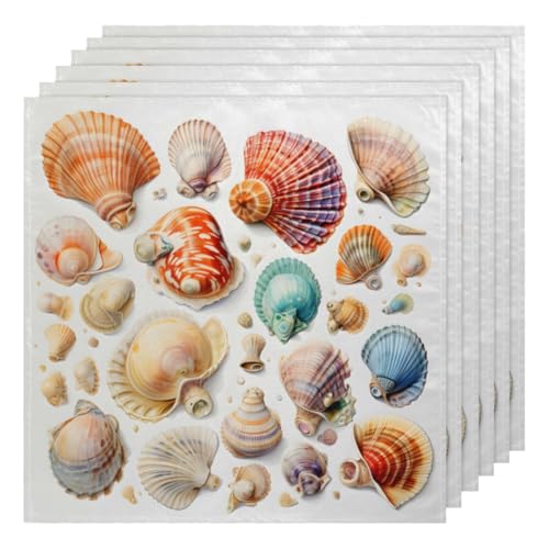 Servilletas de Tela Concha de Mar 20x20 Pulgadas Pack 6 miniatura 1