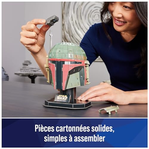 4D BUILD - Puzzle 3D Star Wars - Maquette Star Wars 93 Pi�èces - Casque Boba Fett Inspiré Saga - Puzzle Adulte - Jeu de Construction à Collectionner - Jouet adulte - Jeu Enfant 12 ans et +