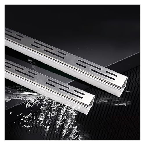 Generico Canale di drenaggio Stretto per Esterni per marciapiede/Giardino/Cortile/Patio, canali di drenaggio per Esterni in Acciaio Inox Lunghi 1 m, Sistema di canali di drenaggio rettangol