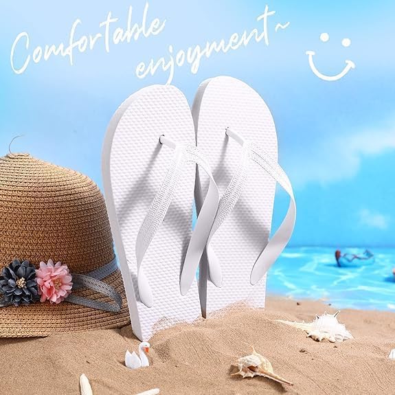 24 paia di infradito per ospiti di nozze – pantofole per matrimonio, festa di matrimonio, spa, ospiti dell'hotel, pantofole con scheda delle taglie e sacchetto con coulisse, 4 misure – bianco