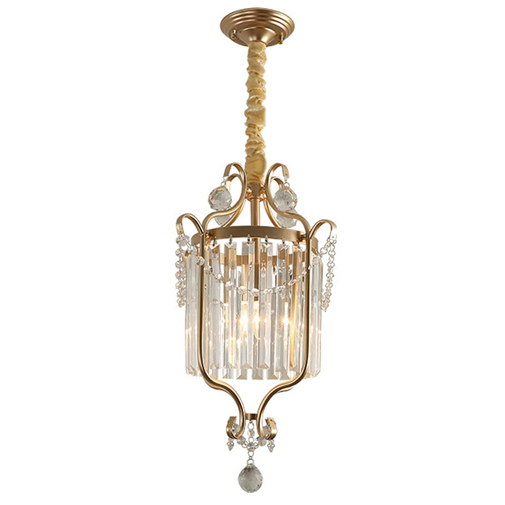 Chandeliers, Chandelier Modern Crystal Chandelier Semi Flush Mount Ceiling Light Fitting LED Light Shades Compatible with Hallway Hall Bedroom Living Room Bathroom Landing Kitchen Pendant Light(Gold)