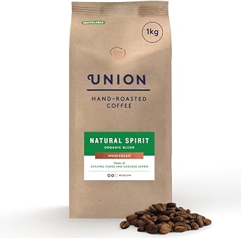 Union Hand Roasted Coffee Organic Natural Spirit Blend Wholebean, 1kg