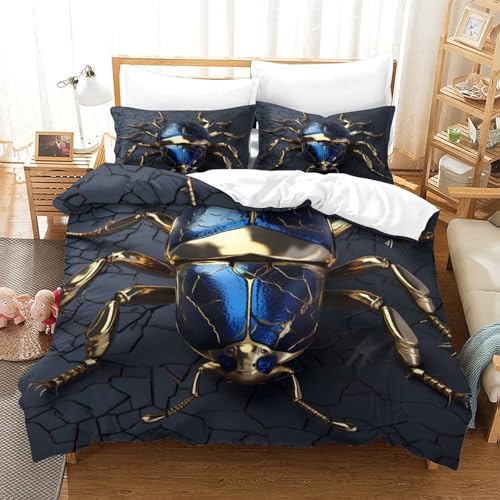 Housse de couette méduses lumineuses 260x220 d'une douceur exceptionnelle en 3D