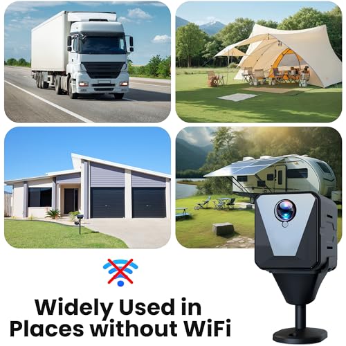 Image of Funstorm 2K No WiFi Cellular Security Camera with SIM Card, Wireless Outdoor Camera, Live View, Motion Detection Alerts, Night Vision, Mini Camera for Car, Truck, RV, Jobsite & Vacant House