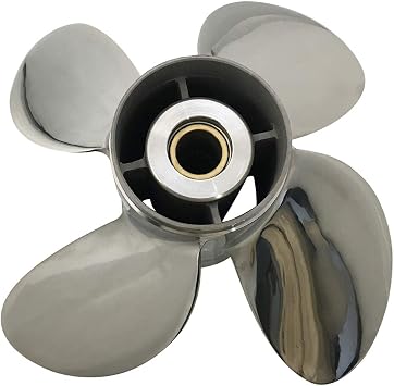 Boat Propeller 13x19 Fit for Suzuki Engine Stainless Steel 4 Blade 15 Tooth DF90 115 DF140 SS Prop RH