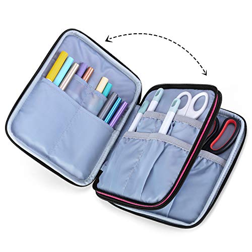 Luxja Carrying Bag Compatible With Cricut Pen Set And Basic Tool Set, Double-Layer Organizer Compatible With Cricut Accessories (Bag Only), Pink #TOP1