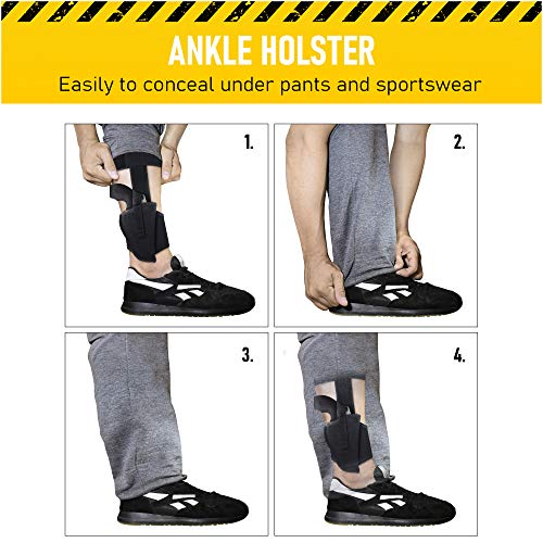 Ankle Concealed Carry Revolver Holster - By Houston - Fits: Most J Frames .38, S&W, Charters, Rossi, Lcr, Taurus 38 - Concealed And Comfortable To Use (68B) (Right) #TOP5