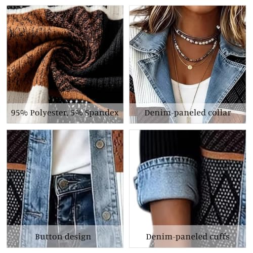 Denim Blazer for Women Loose Long Sleeve Button Down Denim Jacket for Women — view 5