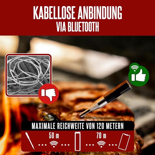 BBQ-Toro TempTender Grillthermometer kabellos mit App | Bluetooth Fleischthermometer digital IP67 bis 300°C | Bratenthermometer, Grill Meat Thermometer Wireless,... – Bild 4