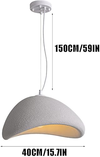 Miniatura 6 de Lámparas colgantes de resina de 11.82 pulgadas, lámpara japonesa de altura ajustable con cúpula de hormigón, luces colgantes grandes modernas,