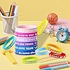 Nokwocy 24 Stück Motivationsarmbänder Kinder, 20,2cm Deutsch Silikonarmband mit Positiven Sprüchen, Motivationsarmbänder für Teens Einschulung Geschenk Abschiedsgeschenk #2
