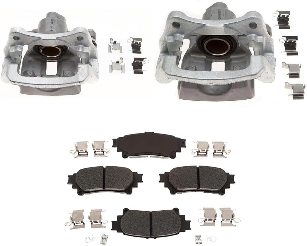 4Pcs Rear Automotive Replacement Brake Calipers with Pads for Highlander 2014-2018 for Sienna 2011-2018 for RX350 2010-2015 for RX450h 2012-2015