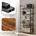 SageNest 5 Tier Bookshelf, Free Standing Wooden Bookcase with Open Storage Shelves with Metal Frame, Sturdy Shelf Organization Display Rack for Living Room, Bedroom, Home Office, 62.2