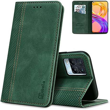 AKABEILA Case for OnePlus Nord 2T 5G Premium Leather Flip Wallet Case with Magnetic Closure Kickstand Card Slots Folio Phone Case Cover Shockproof Black