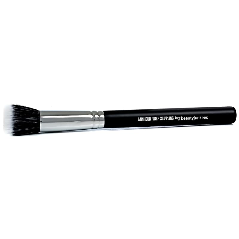 Beauty Junkees Pincel Pequeno para Maquiagem com Fibras Duplas, Formato Reto, 1 Unidade