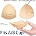 Bra Pads Inserts 8 Pairs, Triangle Bra Cups, Removable Breast Enhancers for Women, Fits A/B Cup Sports Bras, Bikinis, Swimsuits (Beige)