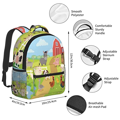 Kiuloam Farm Animals Kids Backpacks For Toddler Boys And Girls Preschool Backpack With Chest Strap 12 Inch #TOP4