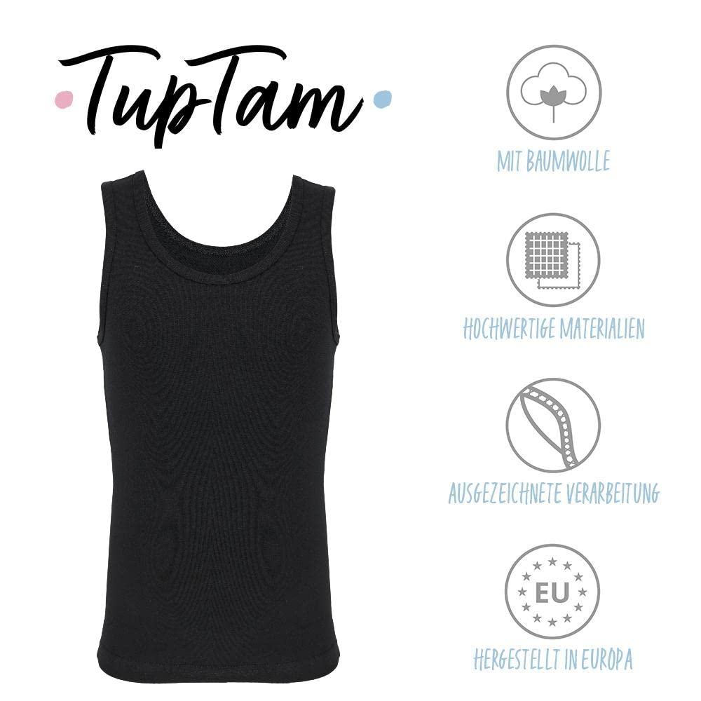 TupTam Débardeurs Garçon – Lot de 5 Maillots de Corps Enfant sans Manches en Coton, Confortables