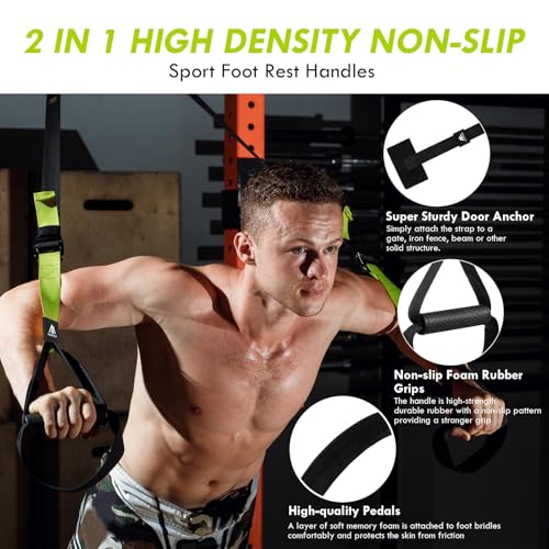 flintronic Sling Trainer Set, Suspension Trainer System, Suspension Trainer Home Gym Equipment with Adjustable Door Anchor, Professional Gym Fitness Training Straps for Indoor & Outdoor - Image 4