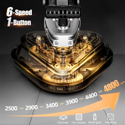 Image of 4 inch 3-Head Concrete Grinder, 2450W Concrete Floor Grinder with Bristle Dust Shroud & Vacuum, 6-Speed Diamond Grinding Machine for Concrete, Marble, Granite, Cement Floor Wall Polishing