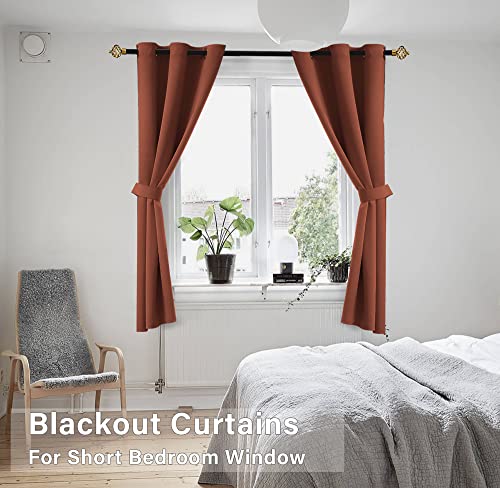 Image of Grommet Insulated Thermal Room Darkening Blackout Curtains-Terracotta-34x45