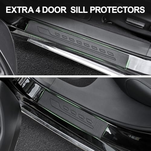 Image of Floor Mats for 2018-2022 Honda Accord (Gas & Hybrid Models), TPE All Weather Durable Floor Liners Door Sill Guards for Honda Accord Accessories