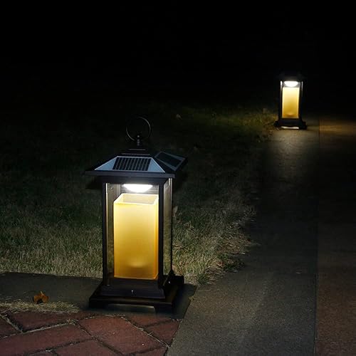 Miniatura 3 de Luces de poste al aire libre, control remoto, lámpara solar de pie para césped, luz inteligente de control de luz, luz de cabeza de poste al aire