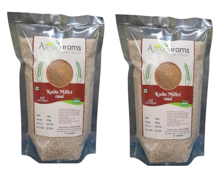 Agraharams From the House Of Kalpathi Koda Millet 500g Each | Pack of 2 | 100% Natural Product Arikelu | Varagu | Arka | Kodra Kodo Millet Boosts Our Resistance