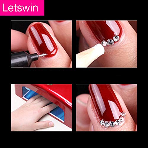 12 Colors Nail Art Rhinestones Kit Nail Rhinestones 4000 Pieces (2 Boxes) With 2 Pick Dotting Pen Flatback Nail Studs Horse Eye Rhinestones For Nail Art Decorations Supplies #TOP4